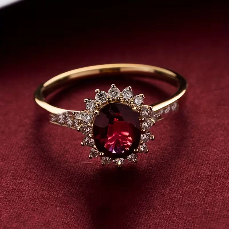 Pierścionek Empress Red | Złoto