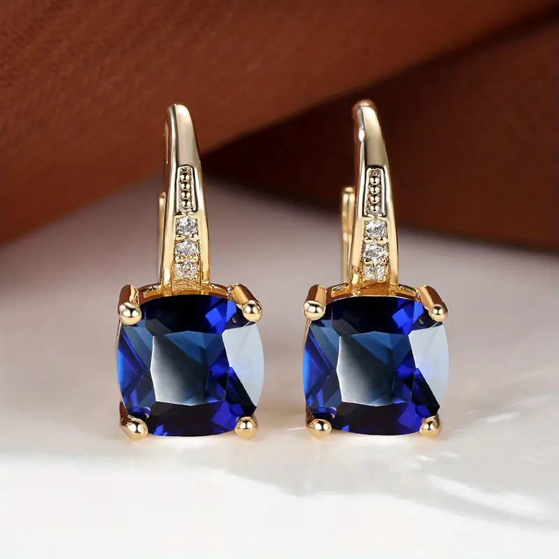 Kolczyki z kółkiem kamień Mystic Sapphire | Złoto