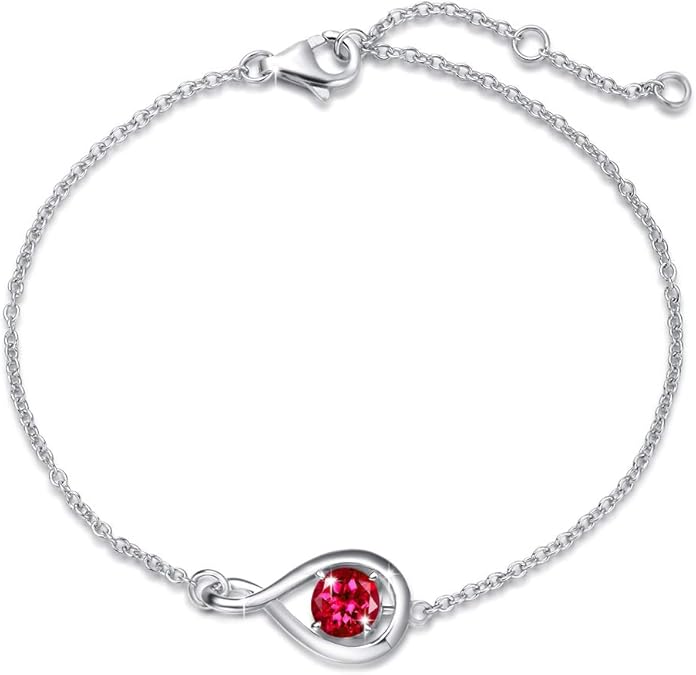 Bransoletka Ruby Infinity | Białe złoto